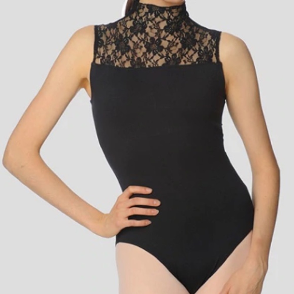 Gaynor Minden Black Leotard in Cut “Belle”